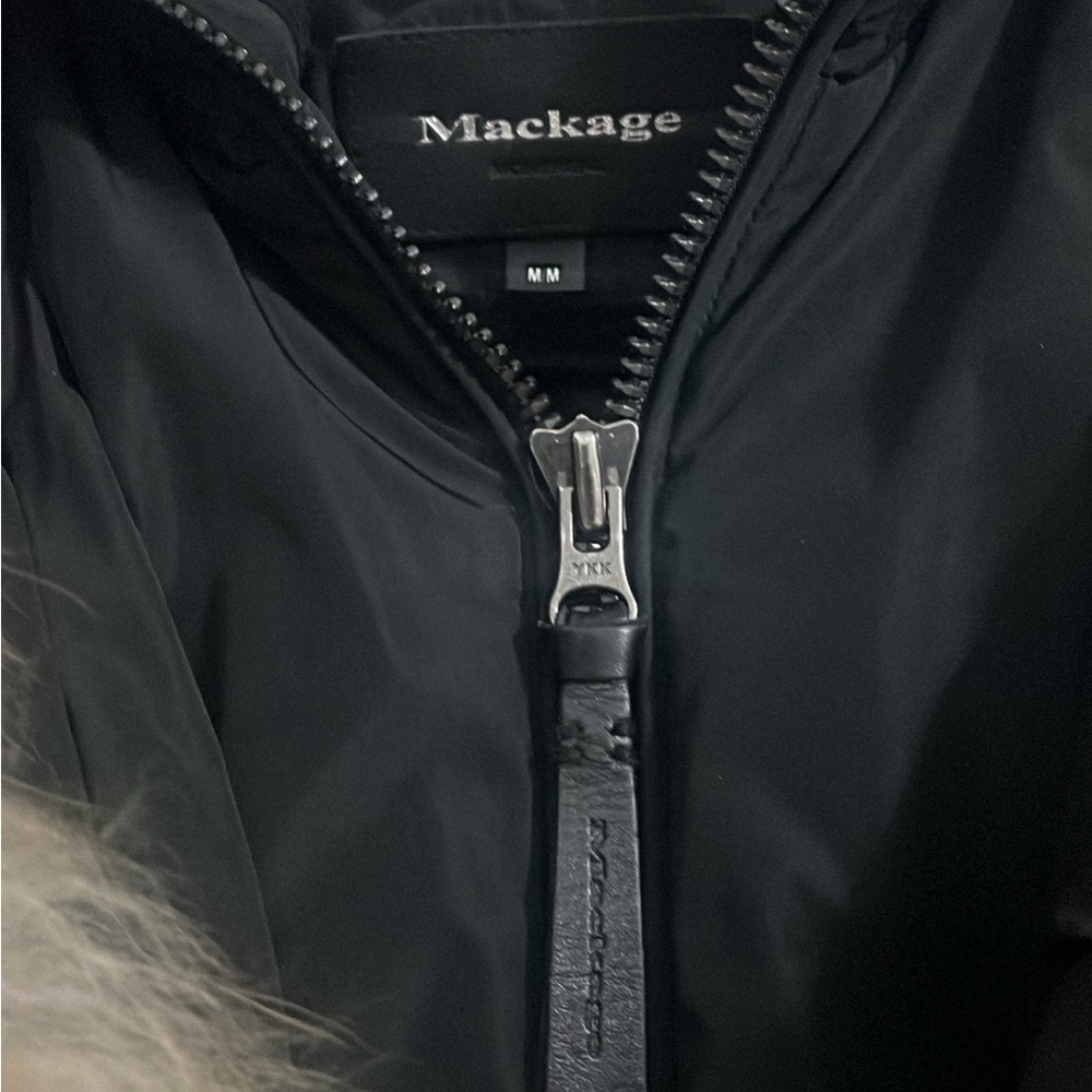 Mackage Black Puffer Jacket with Fur Trim - Picture 2 of 5
